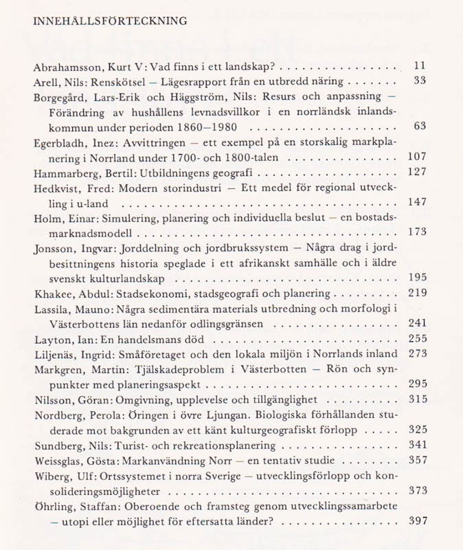 Ingvar Jonsson : Geografi och samhällsplanering. Studier tillägnade Erik Bylund (på 60-årsdagen)