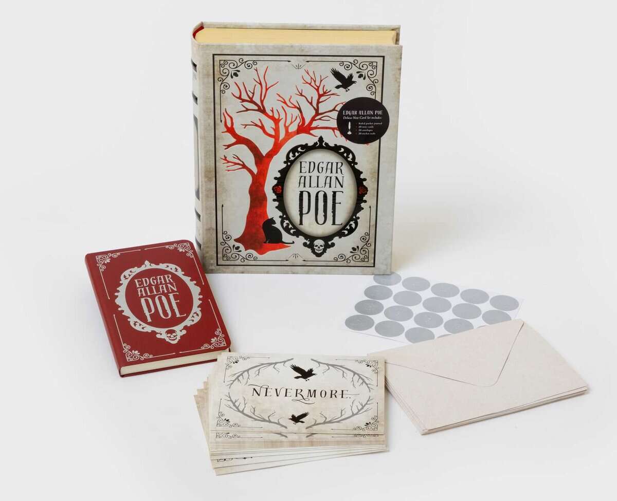 Insight Editions : Edgar Allan Poe Deluxe Note Card Set (With Keepsake Book Box)