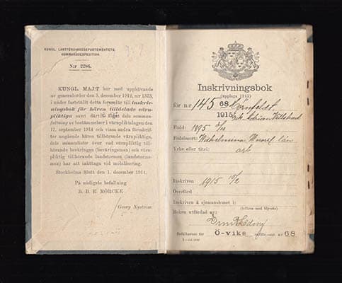 Inskrivningsbok (upplaga 1915)