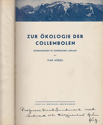 Ivar Agrell : Zur Ökologie der Collembolen