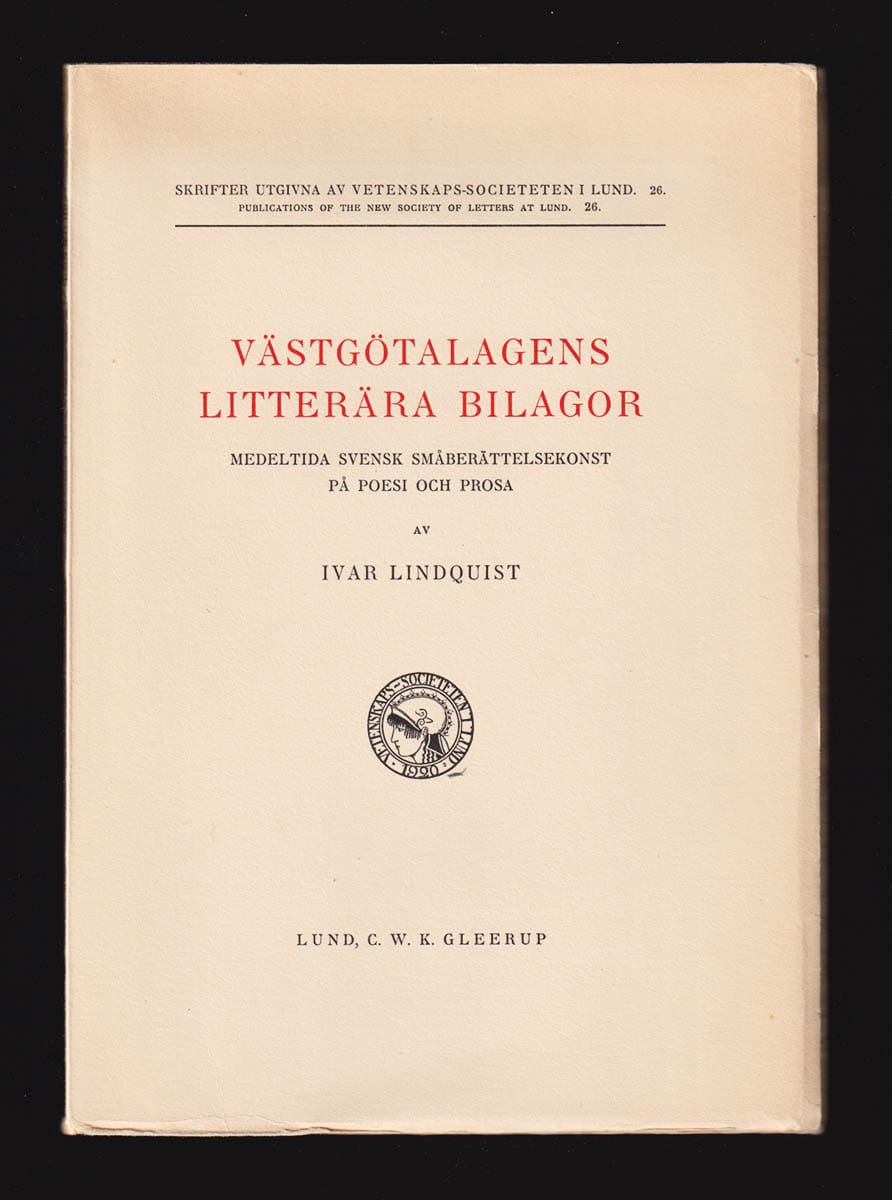 Ivar Lindquist : Västgötalagens litterära bilagor