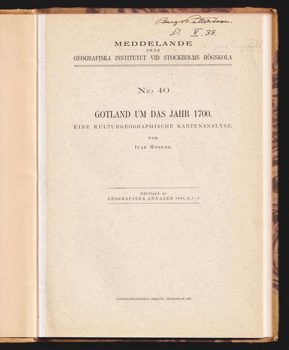 Ivar Moberg : Gotland um das Jahr 1700