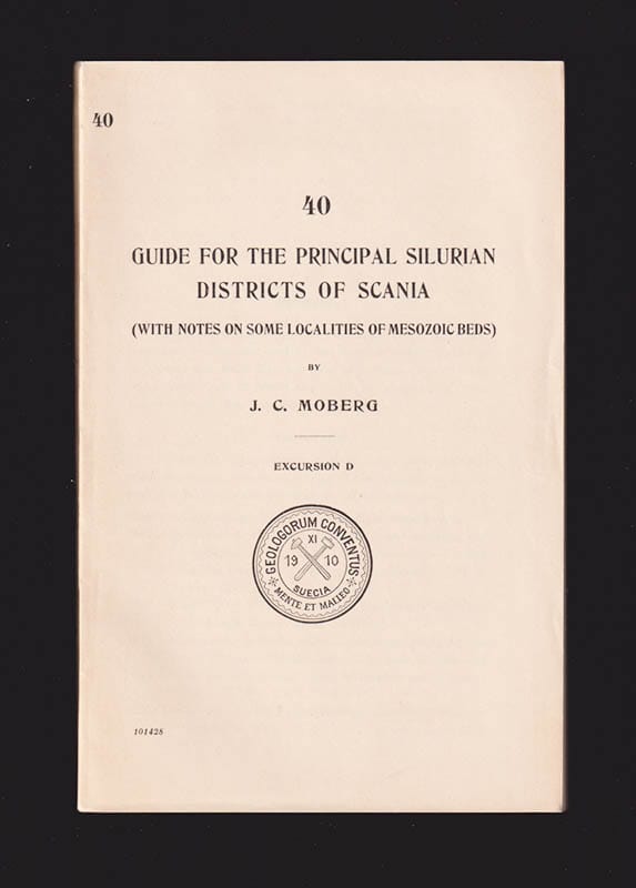 J. C. Moberg : Guide for the principal silurian districts of Scania