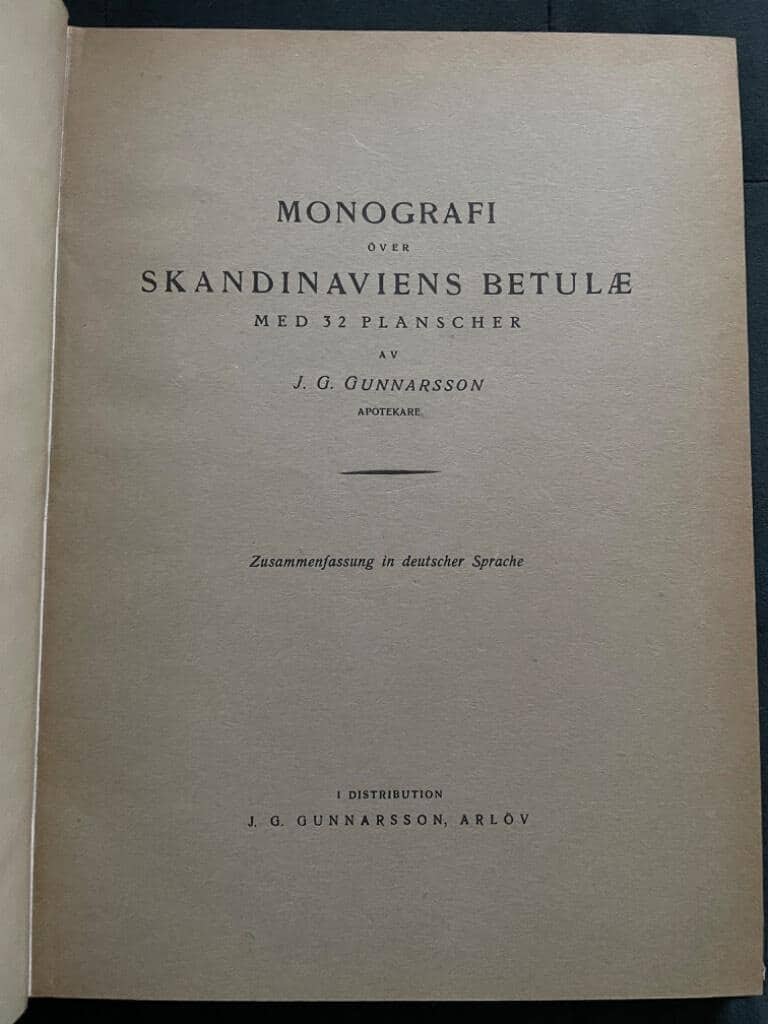 J. G. Gunnarsson : Monografi över skandinaviens betulae
