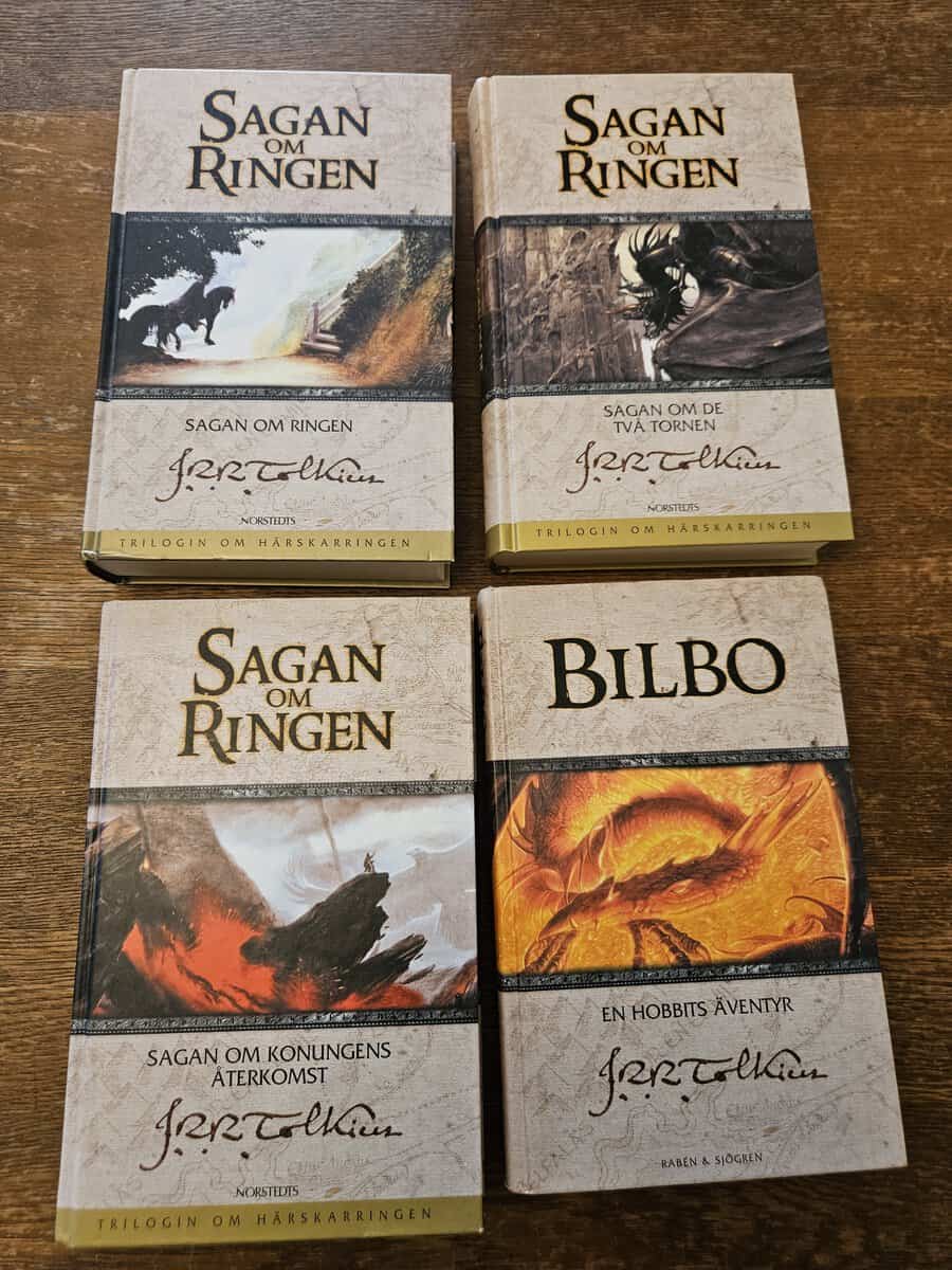 J R R Tolkien : Sagan om Ringen-trilogin + Bilbo