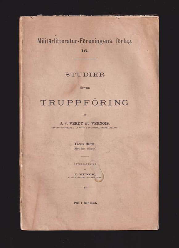 J. v. Verdy du Vernois : Studier öfver truppföring
