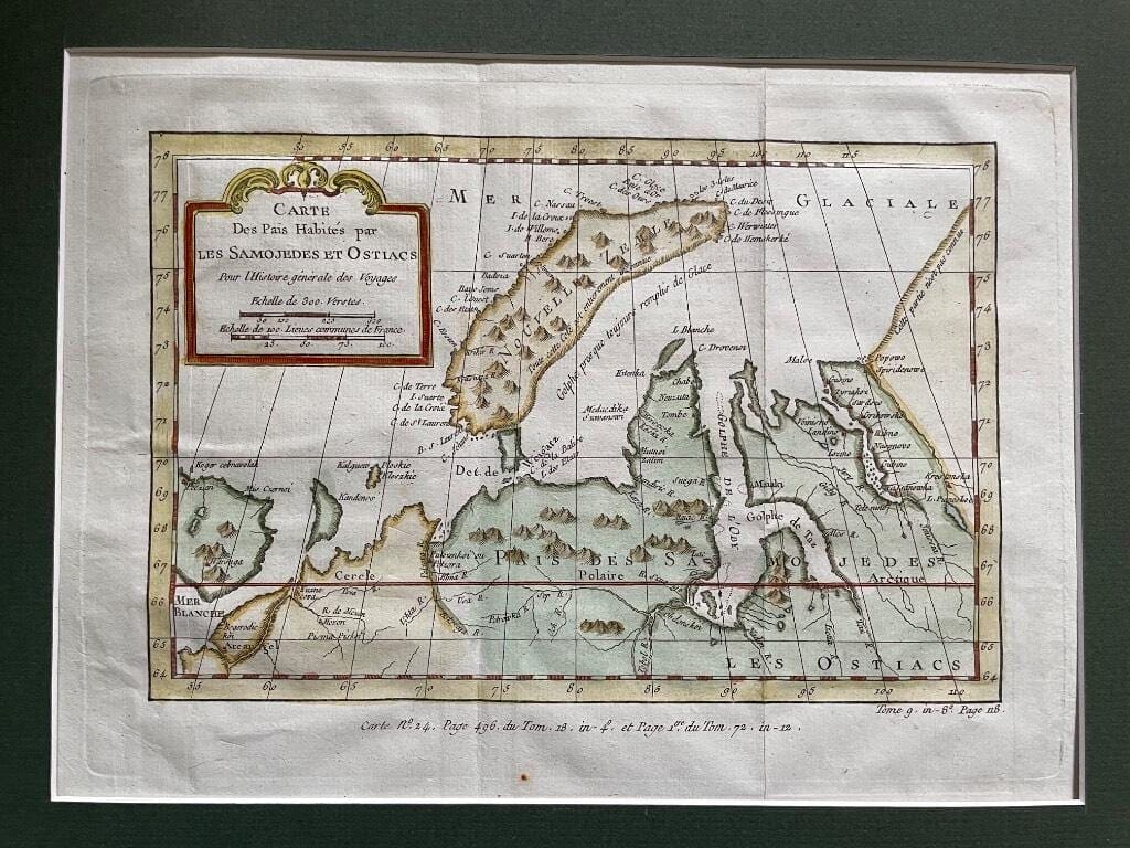 Jacques-Nicolas Bellin : Carte Des Pais Habités par les Samojedes et Ostiacs