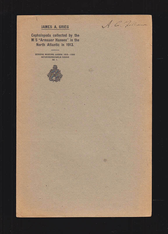 James A. Grieg : Cephalopoda collected by the M/S 'Armauer Hansen' in the North Atlantic in 1913