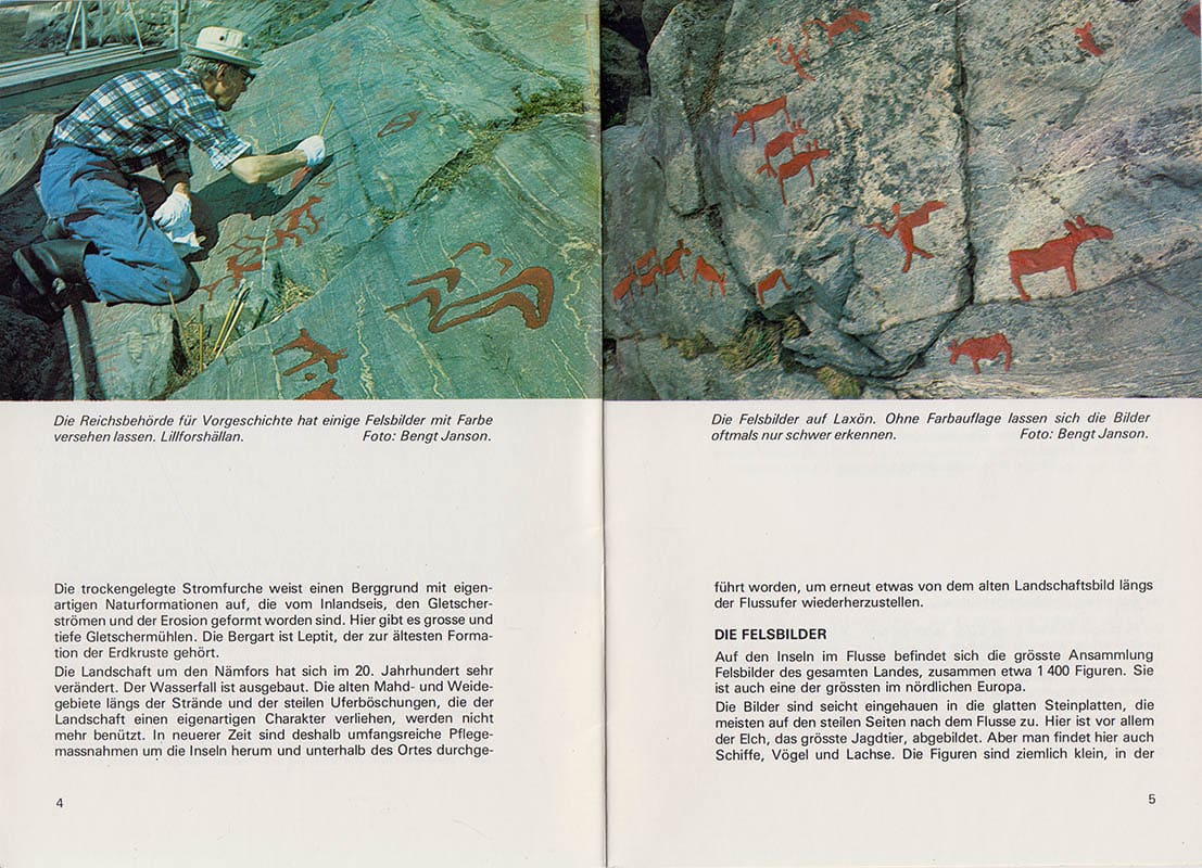 Janson, Sverker (1908-2005) ; Janson, Bengt : Nämforsen, Näsåker (turistbroschyr - Deutsche Ausgabe/tysk upplaga)