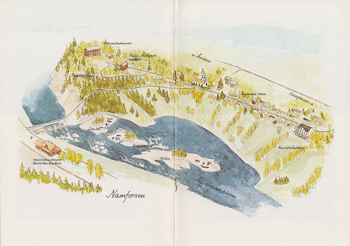 Janson, Sverker (1908-2005) ; Janson, Bengt : Nämforsen, Näsåker (turistbroschyr - Deutsche Ausgabe/tysk upplaga)