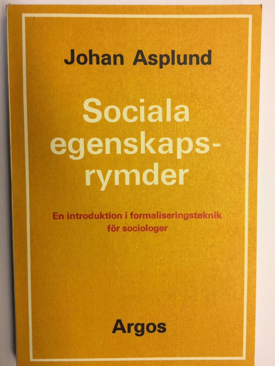 Johan Asplund : Sociala egenskapsrymder : en introduktion i formaliseringsteknik för sociologer