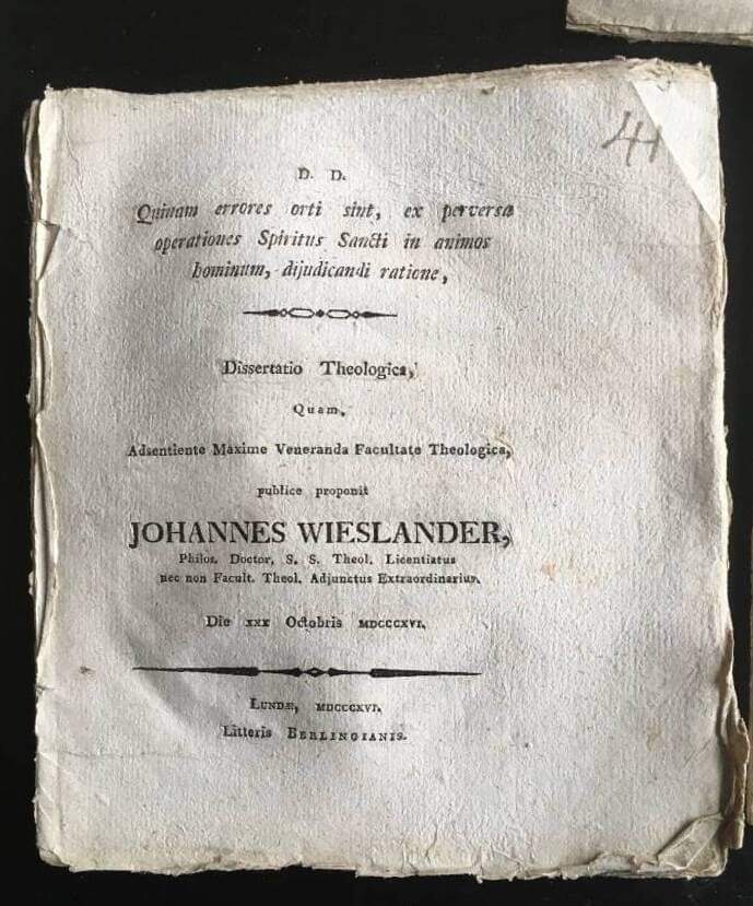 Johannes Wieslander : Quinam errores orti sint, ex perversa...