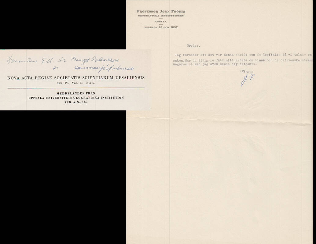 John Frödin : Med Linné på östsvenska strandängar (dedikation)