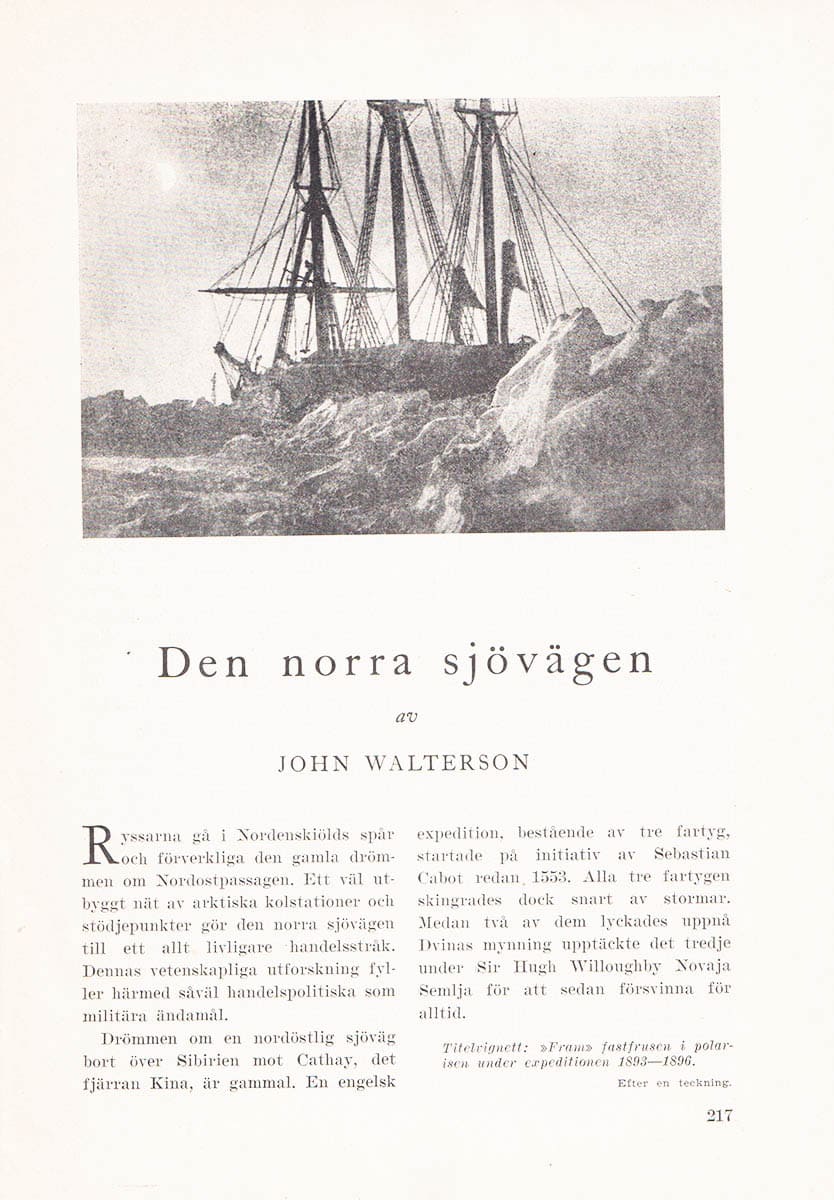 John Walterson : Den norra sjövägen (Nordostpassagen)