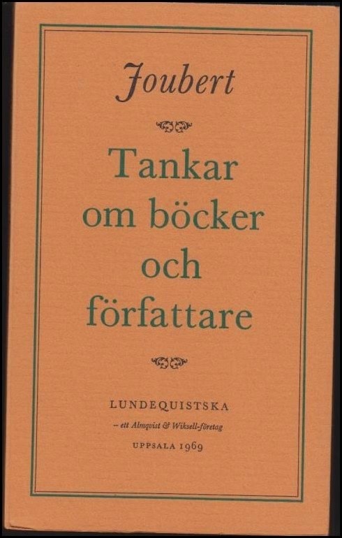 Joubert : Tankar om böcker och författare