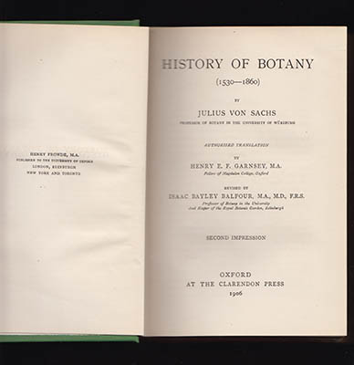 Julius von Sachs : History of Botany (1530-1860)