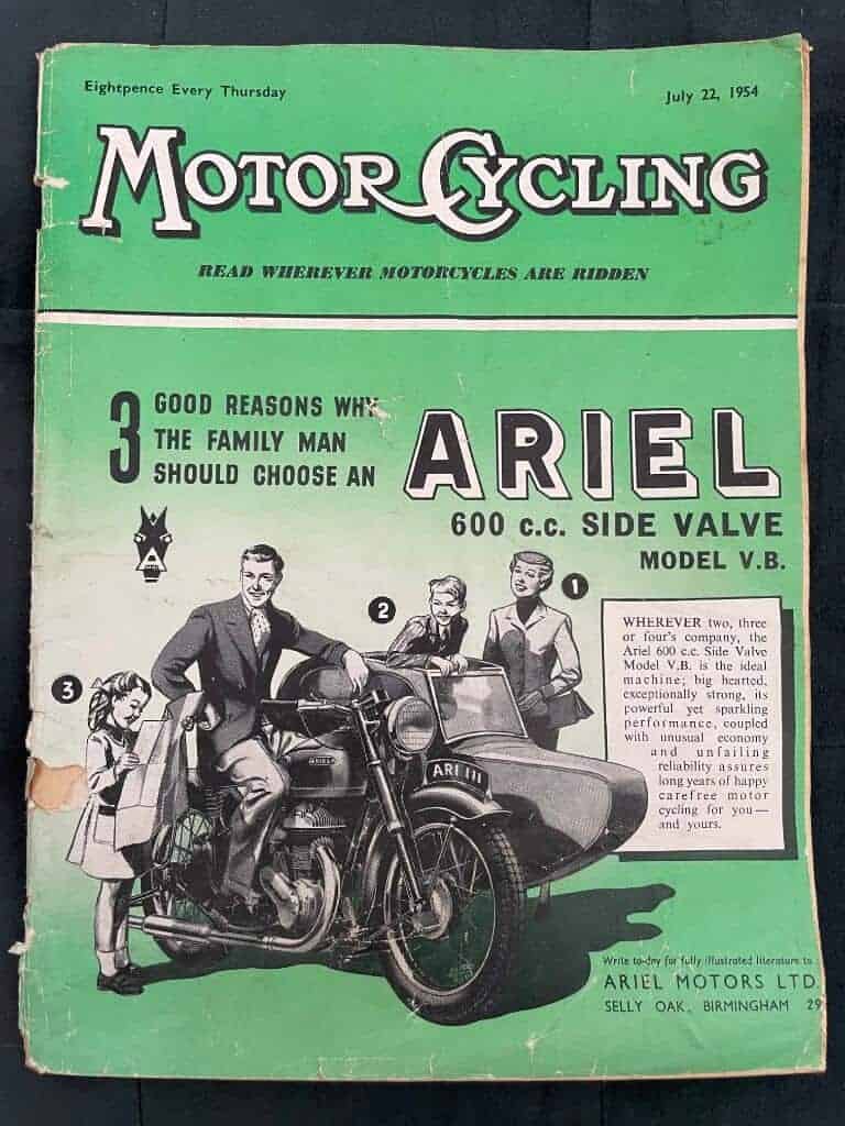 July 22nd 1954 Motor Cycling Magazine Ariel