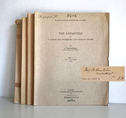 K. Stephensen : The Amphipoda of N. Norway and Spitsbergen with Adjacent Waters. Parts I-IV (complete)