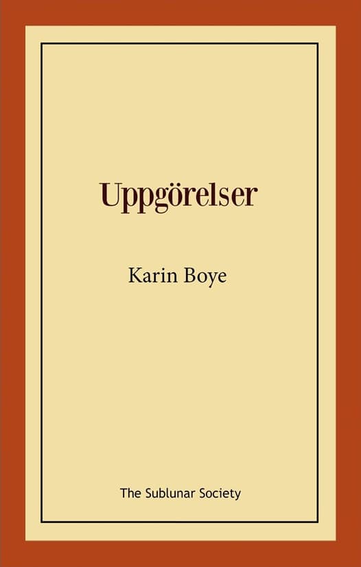 Karin Boye : Uppgörelser