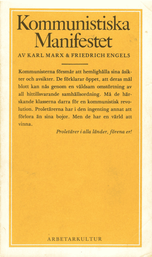 Karl & Engels, Friedrich Marx : Kommunistiska manifestet