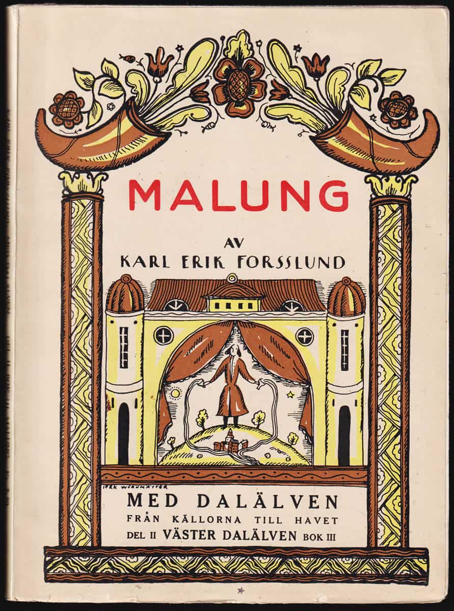 Karl-Erik Forsslund : Med Dalälven från källorna till havet. Del I. Väster-Dalälven. Bok III. Malung. Med 190 bilder i texten, 1 plansch i färgtryck och 64 uppteckningar av låtar