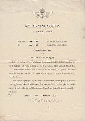 Karl Larson : Anteckningar i ämnet 'Elektroteknik' vid lokpersonalkurser