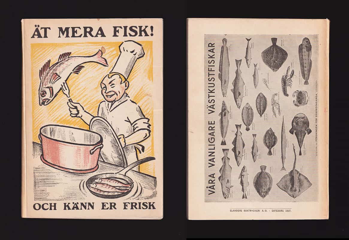 Kate Carlsson : Kokbok för tillagning av fisk. Utgiven av Föreningen för Fiskpropaganda Fiskhamnen, Göteborg
