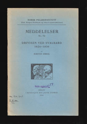 Kirsten Omdal : Drivisen ved Svalbard 1924-1939