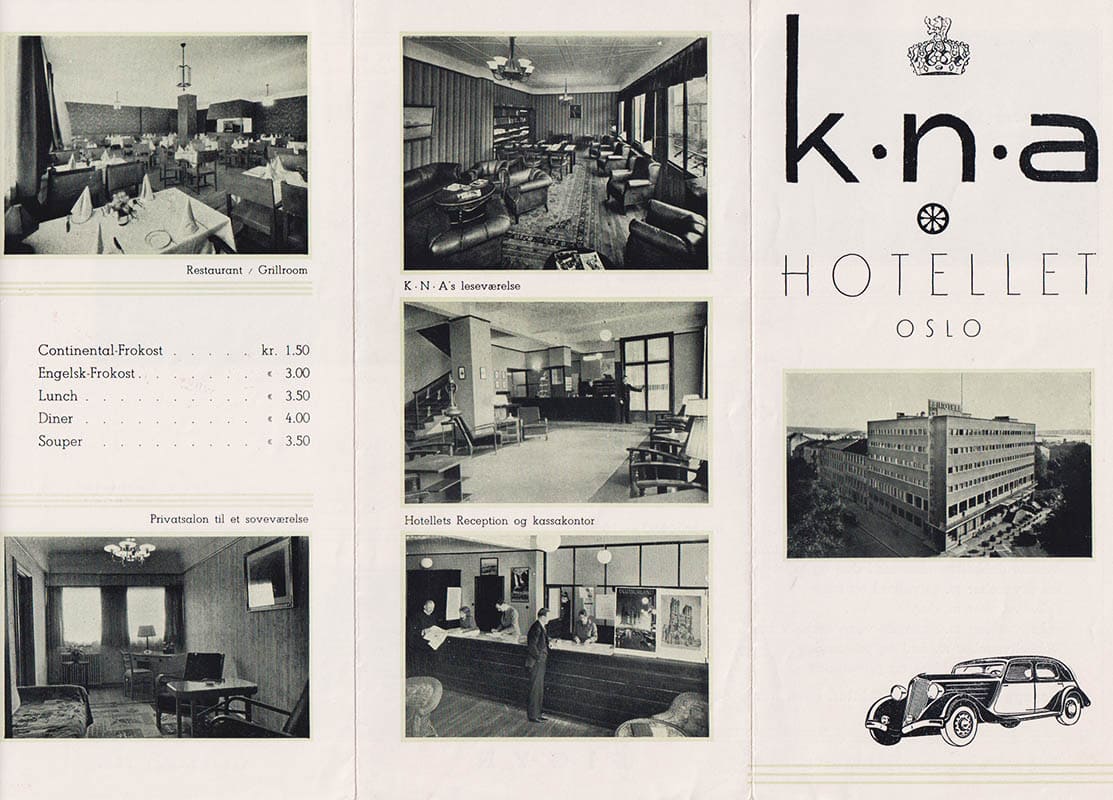 K.N.A. Hotellet Oslo (Kongelig Norsk Automobilklub - Turistbroschyr)