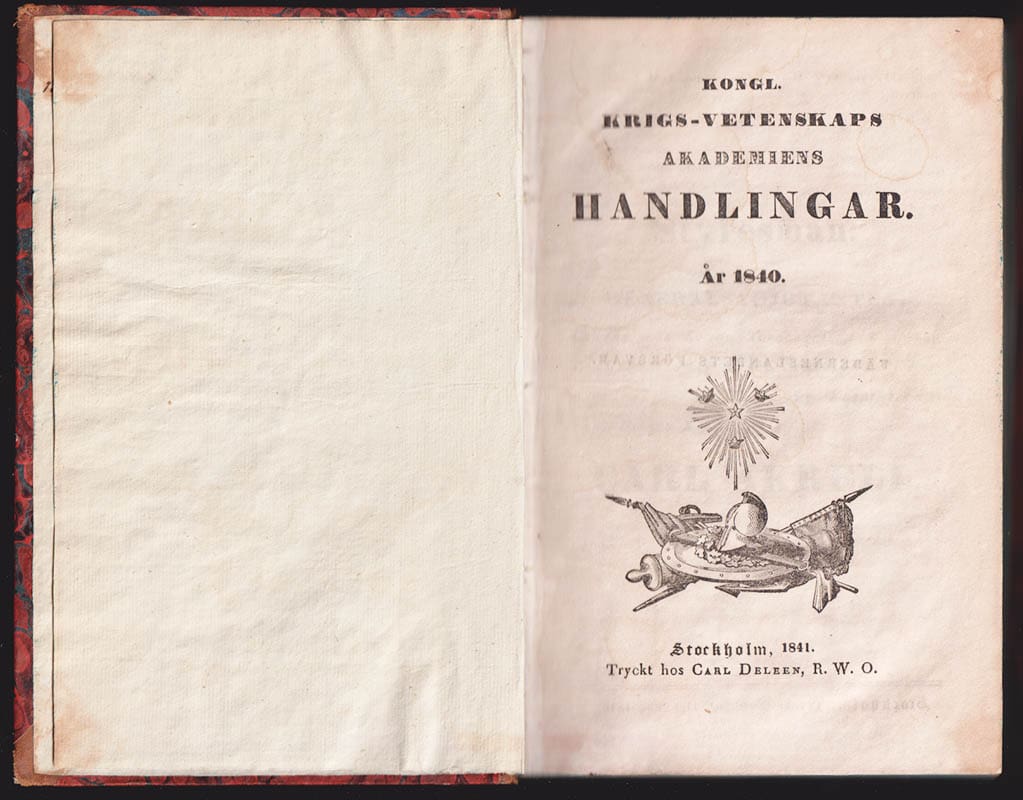 Kongl. Krigs Vetenskaps Akademiens Handlingar År 1840