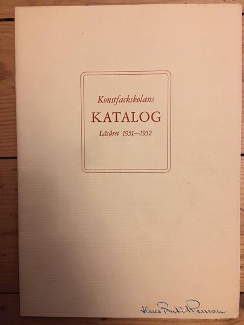 Konstfackskolans Katalog Läsåret 1951-1952
