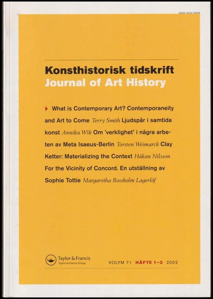 Konsthistorisk tidskrift : journal of art history : 2002 / 1-2