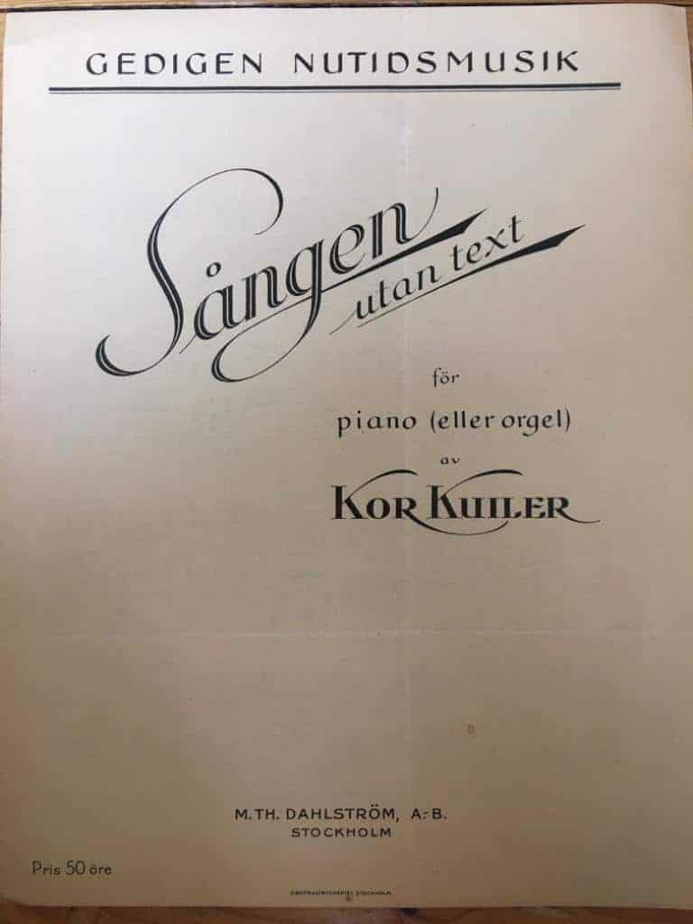 Kor Kuiler : Sången utan text