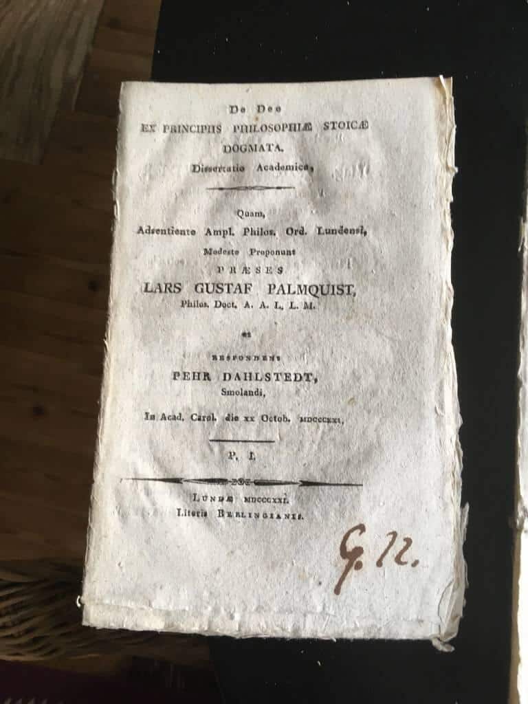 L G Palmquist : ... Stoicae Dogmata