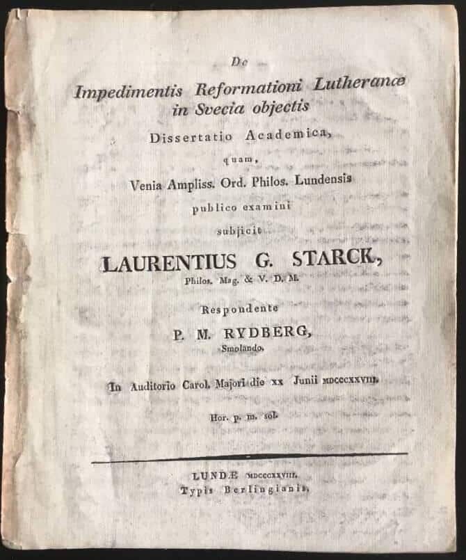 L G Starck : De Impedimantis Reformationi...