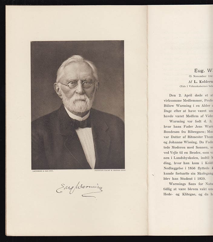 L. Kolderup Rosenvinge : Eug. Warming. (3. November 1841 - 2. April 1924.) Af L. Kolderup Rosenvinge. (Tale i Videnskabernes Selskabs Møde d. 9. Maj 1924.) Den 2. April døde et af ...