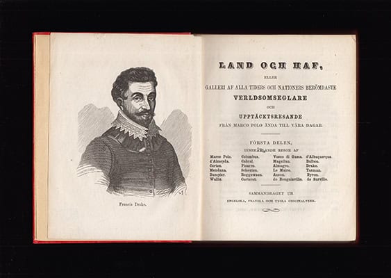 Land och haf, eller galleri af alla tiders och nationers berömdaste verldsomseglare och upptäcksresande från Marco Polo ända till våra dagar. Sammandraget ur engelska, franska och tyska originalverk. I-III (komplett)