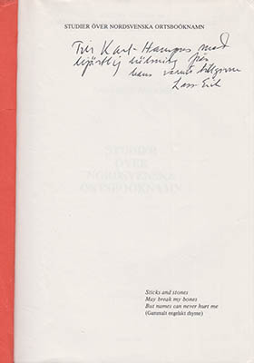 Lars-Erik Edlund : Studier över nordsvenska ortsboöknamn