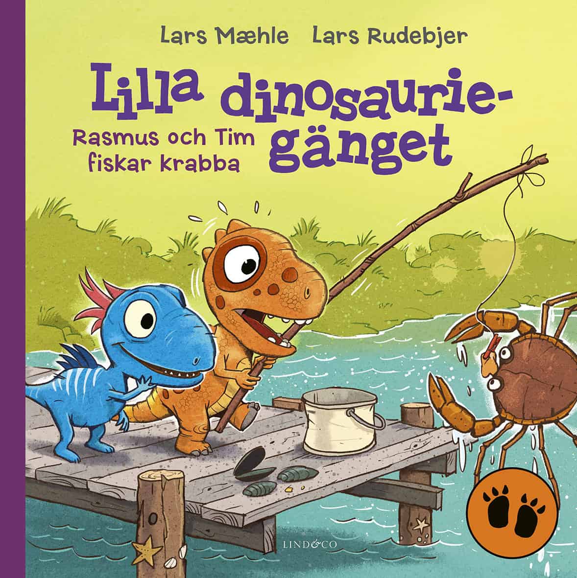 Lars Mæhle : Lilla dinosauriegänget. Rasmus och Tim fiskar krabba