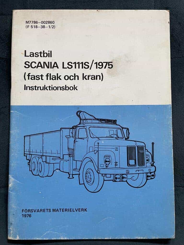 Lastbil Scania LS111S/1975 (fast flak och kran) Instruktionsbok