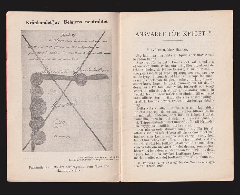 Laudet, Fernand ; Wetterlé, Émile : Ansvaret för Kriget av Fernand Laudet. Den Franska National Känskan i Elsass-Lothringen av Abbé Wetterlé