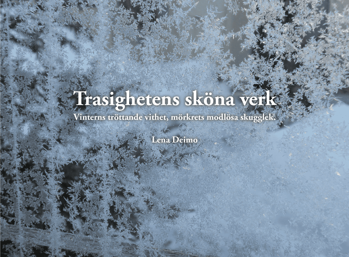 Lena Deimo : Trasighetens sköna verk : vinterns tröttande vithet, mörkrets modlösa skugg