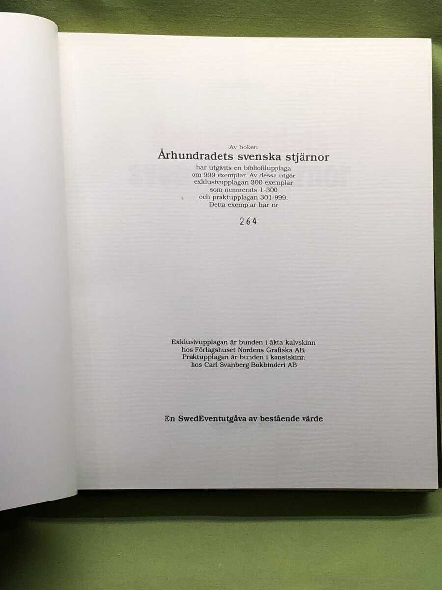 Lennart Eriksson : Århundradets svenska stjärnor (exklusivupplaga nr 264)