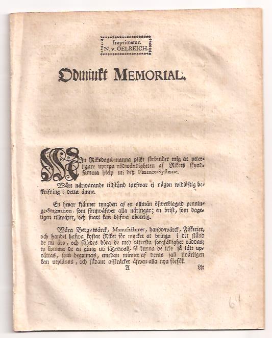 Leonhard Magnus Uggla : Ödmjukt memorial