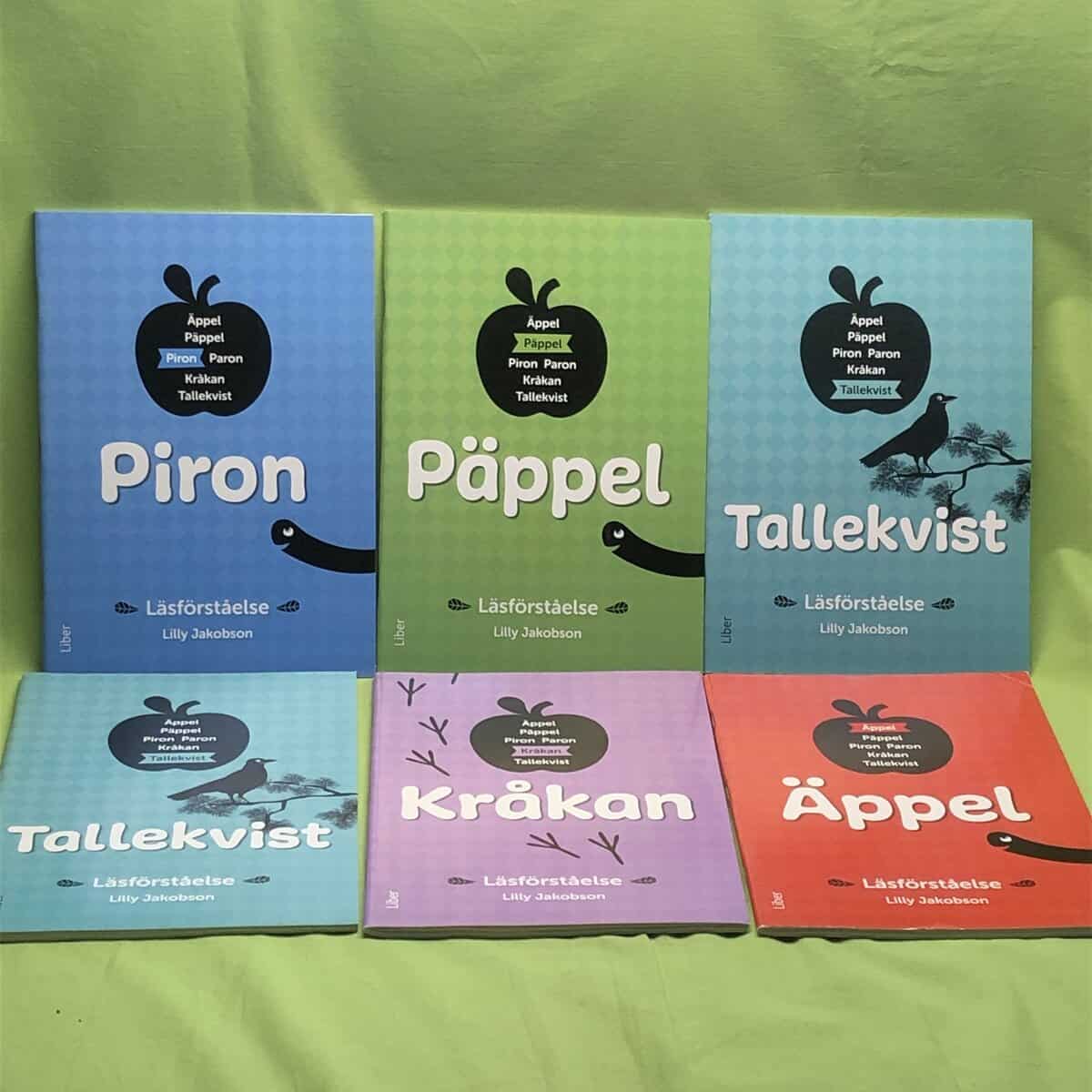 Lilly Jakobson : Äppel päppel piron paron kråkan tallekvist läsförståelse (6 böcker