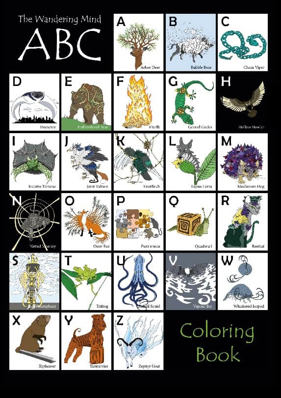 Lisa Lundberg : The wandering mind ABC : coloring book