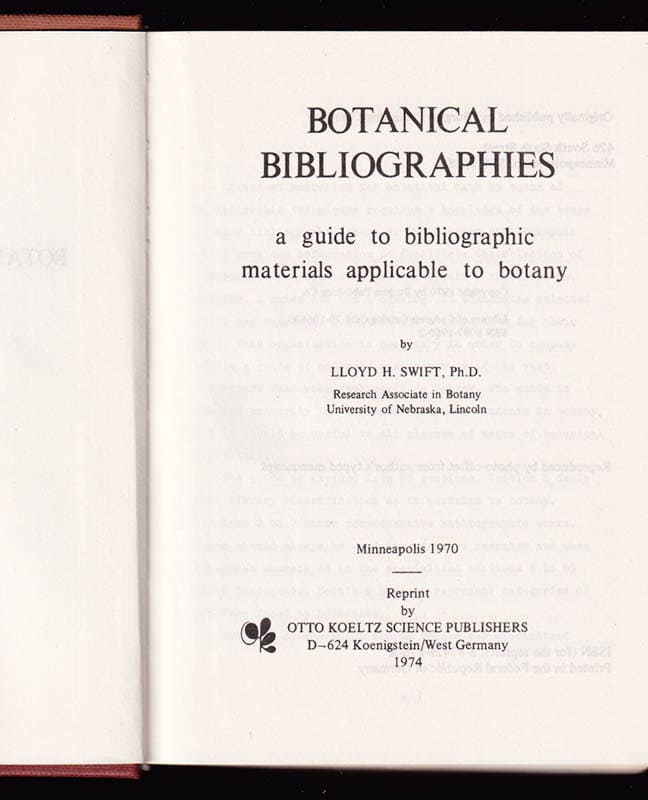 Lloyd H. Swift : Botanical bibliographies