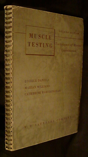 DANIELS, LUCILLE WILLIAMS, MARIAN WORTHINGHAM, CATHERINE. : Muscle Testing Techniques of Manual Examination
