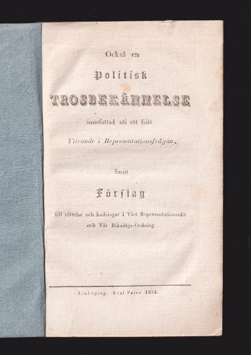 Ludvig Johansson Boye : Också en politisk trosbekännelse