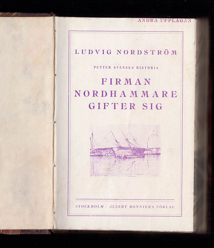 Ludvig Nordström : Firman Nordhammare gifter sig